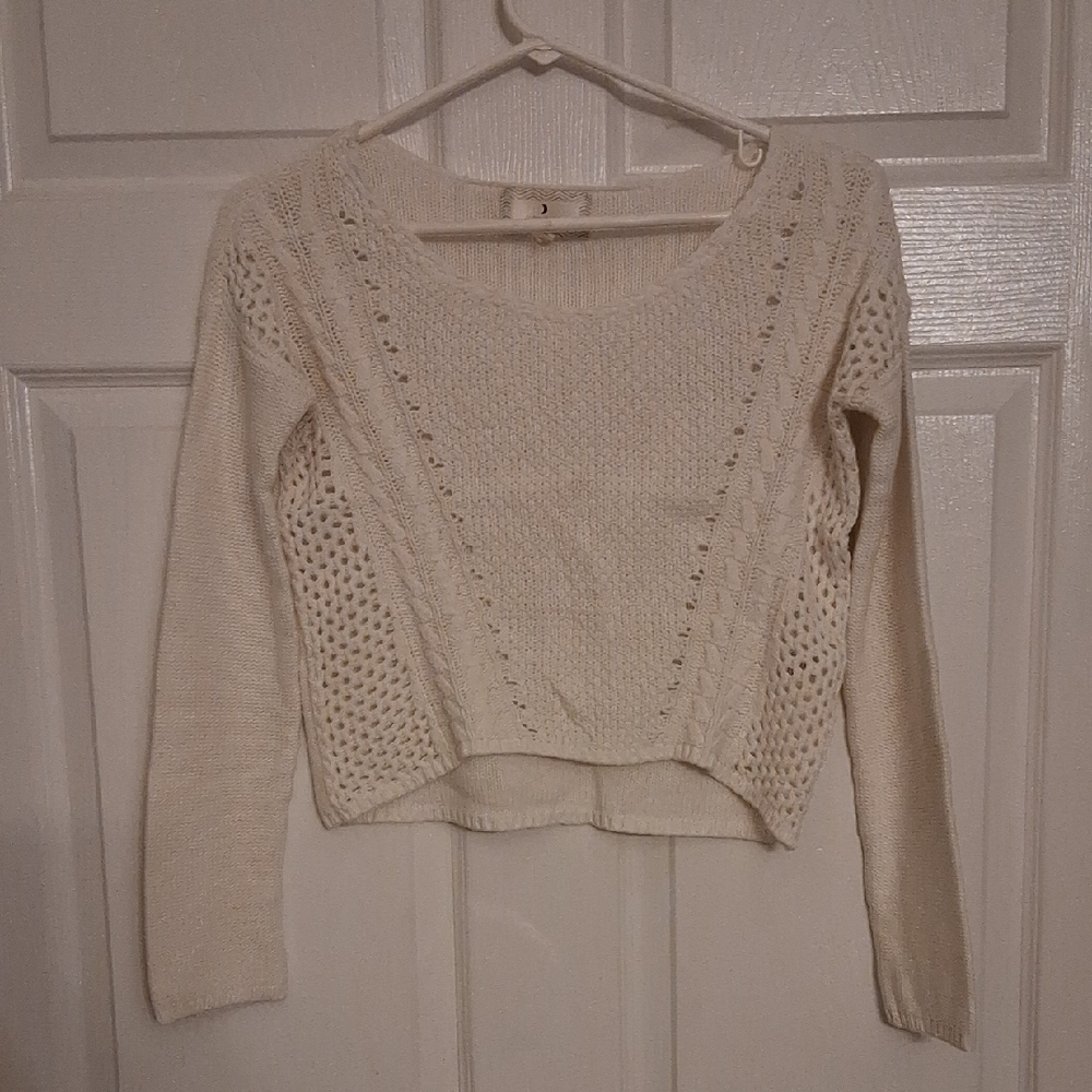 Ruby Moon Cream Crochet Knit Women's Sweater